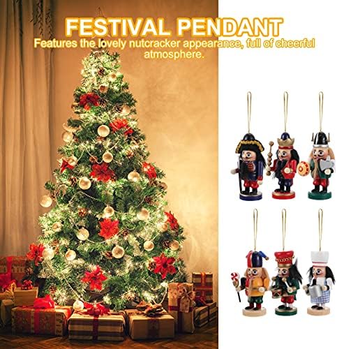AMOSFUN 12pcs Christmas Nutcracker Puppet Decors pendurados, Decorações de Soldied Tree penduradas, Figuras de árvores Presentes