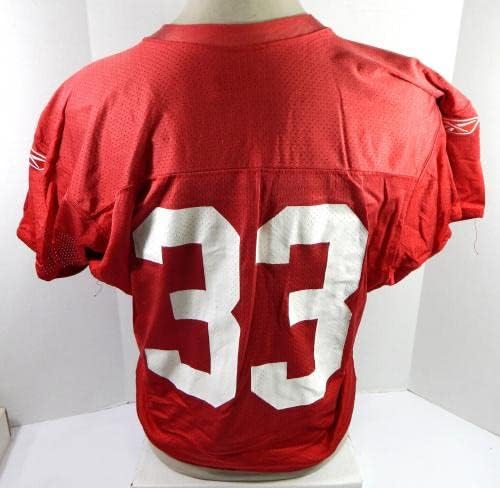 2009 San Francisco 49ers #33 Jogo usou camisa de prática vermelha L DP33528 - Jerseys usados ​​na NFL não assinada