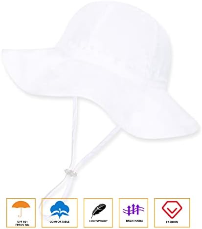 Chapéus de balde de largura de menina larga com upf 50+ chapéu de praia ajustável ao ar livre com chapéu de sol