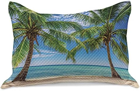Cobertina de travesseira de malha de praia lunarável, palmeiras em um cenário exótico República Dominicana, capa