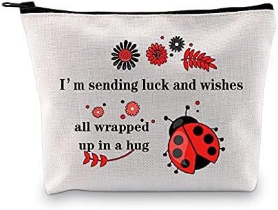 G2TUP Ladybug Cosmetic Bolsa Ladybird Lover Gift Bolsa Estou enviando sorte e deseja tudo embrulhado em um abraço