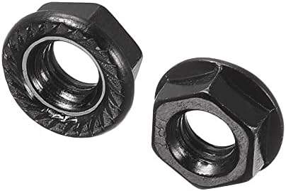 UXCELL M8 FLANGE HEXTURA NOTAS DE FLANGE, OXIDO DE BLACO DE AÇO DE CARBONA Terminado 50pcs