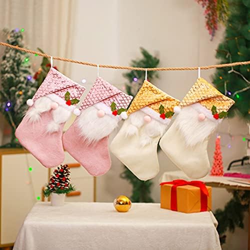 Decorações de Natal de Nuobester meias de Natal Gnome Swedish Santa Gnome Sabedas Escandinavas Meias de Natal penduradas para