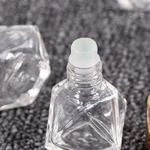 Bottlle de rolo de 6pcs de 6pcs para óleo essencial 5 ml de garrafas de rolos de vidro em forma de strass transparentes