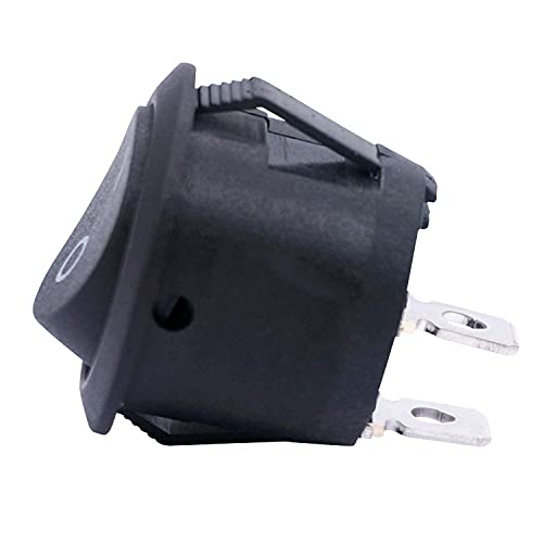 AXTI 10PCS AC 250V/6A, 125V/10A ， BLACK ， ON/OFF SPST 2 PIN 2 Posição Mini Rocker Switches Rocker Toggle Switch