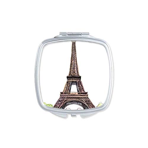 Paris Eiffel Tower na França espelho portátil compacto maquiagem de bolso de dupla face de vidro