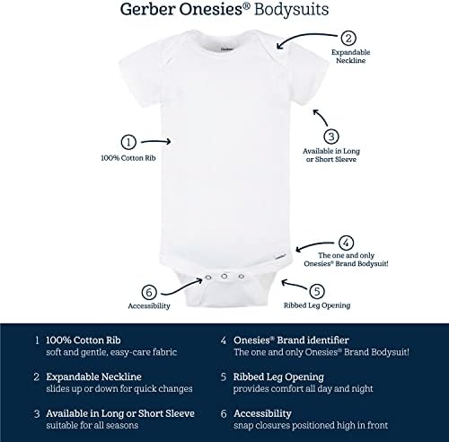 Gerber Baby-Girls 8-Pack Short Manvesies Bodysuits
