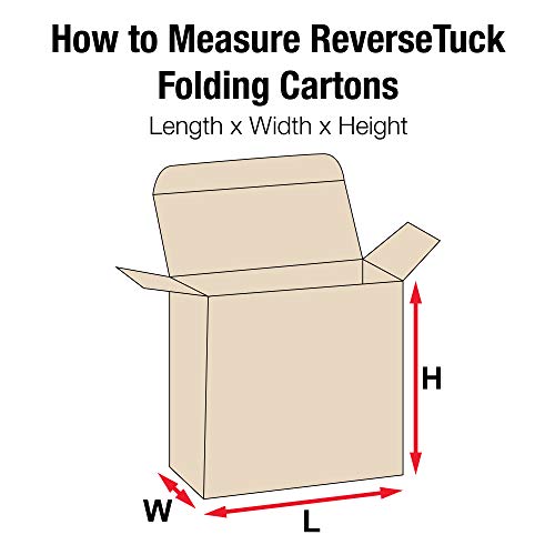 Aviditi RTC9W Reverse Tuck dobring Cartons, 1 13/16 x 7/8 x 1 13/16 , branco
