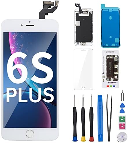 Para iPhone 6s Plus Substituição de tela com botão home 5.5 ”Conjunto completo branco, 6SPLUS 3D Touch LCD Digitalizador Ferramentas