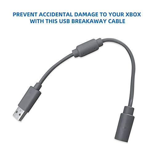2 Pack Breakaway Adapter Cable para Xbox 360, Cabo Breakaway Usb Dongle Substacement para Microsoft Xbox 360 Controladores com fio
