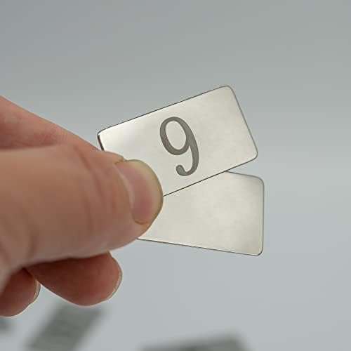 Staymax retângulo de metal tags numeradas de aço inoxidável tags etiquetas -chave sem orifícios