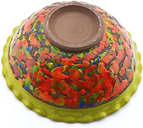 Art escudellers jarro de leite em cerâmica 1 litro feito à mão e pintada à mão com a decoração verde de Xispejat. 7,09 x 5,91 x 7,09
