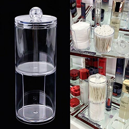 Armazenamento de recipiente redondo transparente para maquiagem de maquiagem Caixa de algodão Papel de unha com algodão Distribuidor