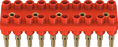 Multi-contato 63.9358-22 Conectores elétricos Staubli Tira de soquete de 20 polos, 2 mm, vermelho