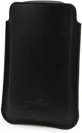 Caixa de ondas de caixa compatível com BlackBerry Curve 8520 - bolsa de couro genuína, bolso leve de luxo de couro real fino - Nero Black