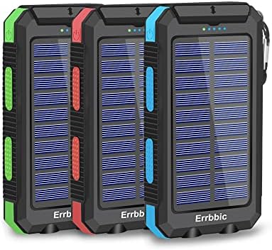Carregador solar 20000mAh, bateria externa portátil portátil ao ar livre com 2 saídas USB compatíveis com smartphones, tablets, etc.
