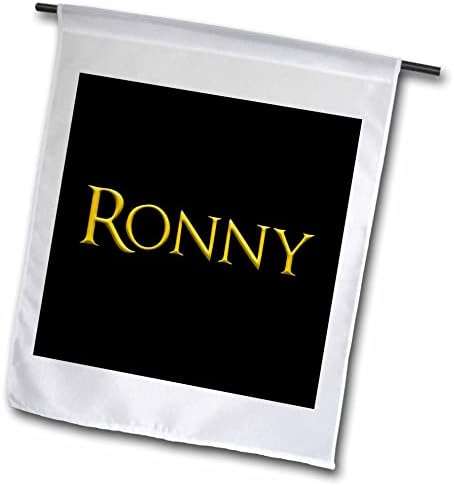 3drose Ronny Nome comum do bebê nos EUA. Amarelo em Amuleto Preto - Bandeiras