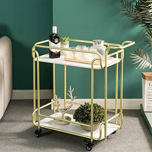 N/A Golden Hotel Bar Trolley Restaurant Mobile Push Hand Push Dining Dining Table Side Fruit Cart Commercial