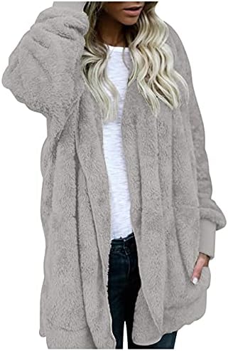Camiscedores para mulheres: mulheres de inverno Top Chat manga comprida jaqueta de lapela quente moda de comprimento médio casaco