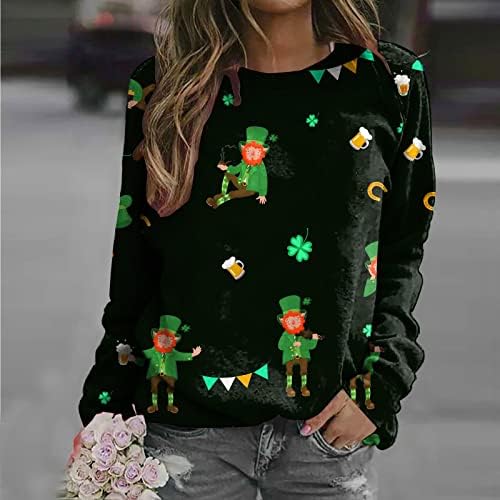 ST PATRICKS DIA CLAMADA MULHERES PLUSTROS TAMPAS TOPS PARA TOPS MARAS DE MELHORES DE CREVELHA CONFELY CREWNECK Cute Kawaii Roupas Y2K Tops blusa