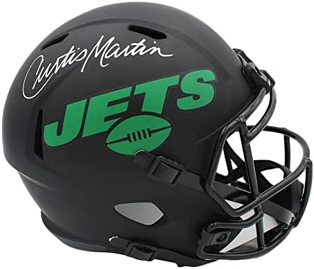 Curtis Martin assinou o New York Jets Speed ​​Speed ​​Tamanho Eclipse NFL Capacete - Capacetes NFL autografados