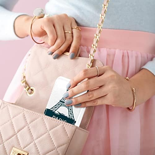 Caixa de batom de maquiagem portátil para viajar, Eiffel Tower Mini Lipstick Storage Caixa com espelho para mulheres mulheres, bolsa