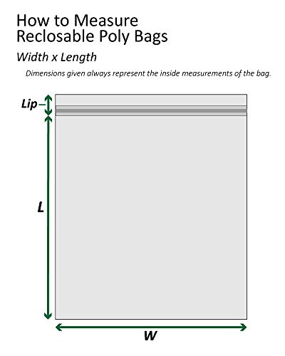 Caixas rápidas BFPB3810 Reclosable 4 Mil Poly Bags, 14 x 24, Limpo