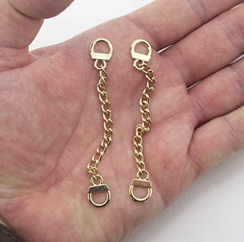 Conjunto Hand® de 2 Tons de ouro de metal costurar em cabides de metal penduram loops de corrente - 8,5 cm de comprimento