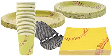 ABAODAM Baseball Birthday Party Supplies Disckins descartáveis ​​5 sets Party Party Funny Cups temas guardana
