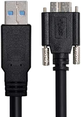 CableCC USB 3.0 Um tipo de cabo tipo macho para micro USB 3.0 B Masculino com parafusos de painel para montagem para disco rígido telefone