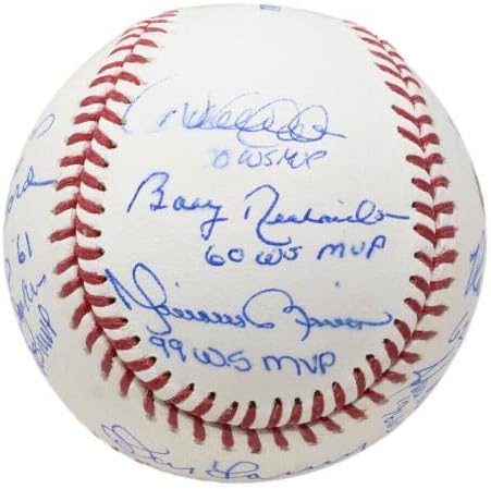 2000 Yankees World Series MVP assinado Baseball Jeter Rivera Steiner MLB Holo 818 - Bolalls autografados