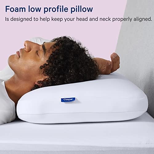 Casper Sleep Sleep Low Profile Foam Pillow para dormir, padrão, branco