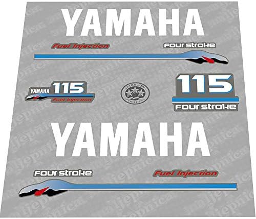 Yamaha 115 Conjunto de Decalque Cinzento Branco de quatro tempos