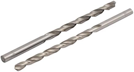 Aexit 8,2 mm Diâmetro do suporte da ferramenta 165 Comprimento HSS Hole reto Twist Drill Drill Bit Tom Silver 2pcs Modelo: