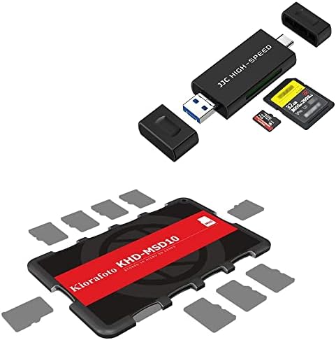 10 slots Case de armazenamento do cartão de memória + adaptador de cartão de memória USB 3.1 com USB C USB A Micro USB Tri-Connectores