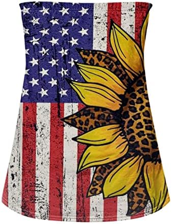 Bandeira dos EUA Blouses Floral Blouses Feminina Sleeseleless Lounge Cami Tank Blouses listradas Camisole Ladies PF