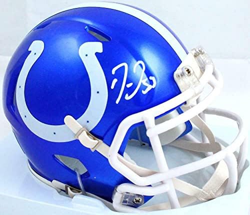 Darius Leonard autografou Indianapolis Colts Flash Speed ​​Mini capacete - JSA W - Mini capacetes da NFL autografados