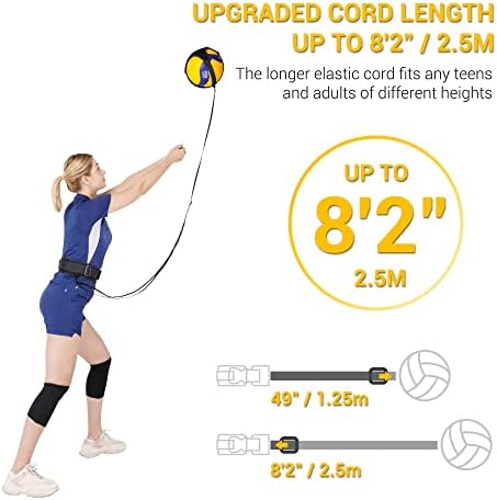 4Johor Volleyball Training Equipment Aid com cordão elástico extra - treinador de servir de vôlei - alternativa ao rebote