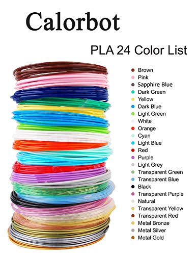 Pacote de Ple Pen Filamento 3D de 24 cores diferentes, cada cor 32 pés, total de 768 pés por calorbot…