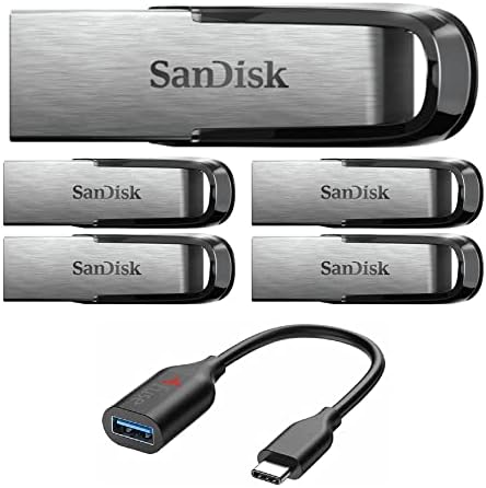 Sandisk 32GB Ultra Flair USB 3.0 Flash Drive com pacote de adaptadores USB-C para USB-A