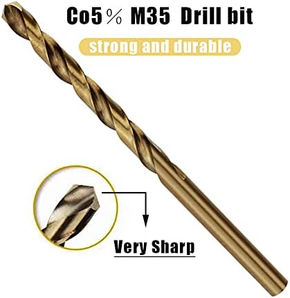 GOONSDS TWIST BIT BIT M35 BITS DO Cobalto de Aço de Alta Velocidade com haste reta para metal endurecido, aço inoxidável, 3pcs, 3,5 mmx200mm