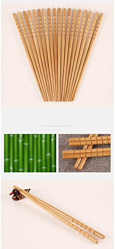 Preeyawadee bambu pauzinhos de bambu chineses pauzinhos de cozinha barragem de mesa de mesa natural sem tinta