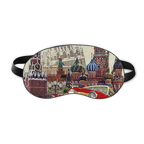 Carros clássicos vermelhos Moscou Ilustração Sleep Eye Shield Soft Night Blindfold Shade Cover