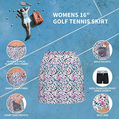 MOTEEPI SAIA DE GOLFE DE 16 para mulheres saia de tênis com 4 bolsos Saias atléticas de cintura alta