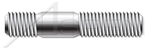 M10-1,5 x 50mm, DIN 939, Métrica, pregos, extremidade dupla, extremidade de parafuso 1,25 x diâmetro, a2 aço inoxidável A2