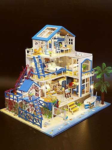 Handmade Diy Cottage Large Villa House Modelo Construção Collage para adultos presentes feitos à mão.