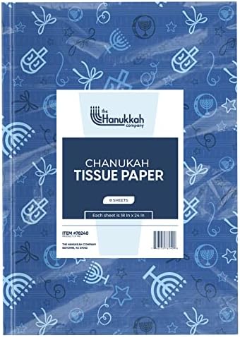Hanukkah Papel de lenço de papel - 18 polegadas x 24 polegadas - papel de lenço azul para sacos de presente - hanukkah