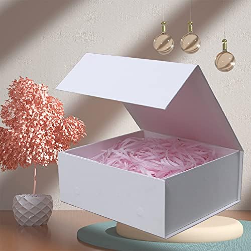 RSGIFT 5 pacote de caixa de presente branca, 7.8x7x3.1 Caixas de presente de embalagem de presente para caixas de presente de flores