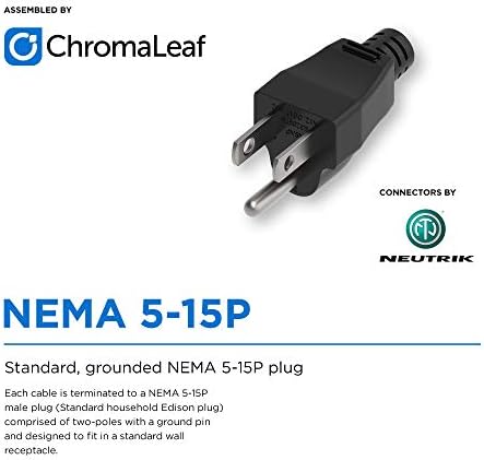 Chromaleaf Neutrik Professional PowerCon True1 feminino para Edison Power Cable | 14 awg | 25 pés | Montado nos EUA | Neutrik