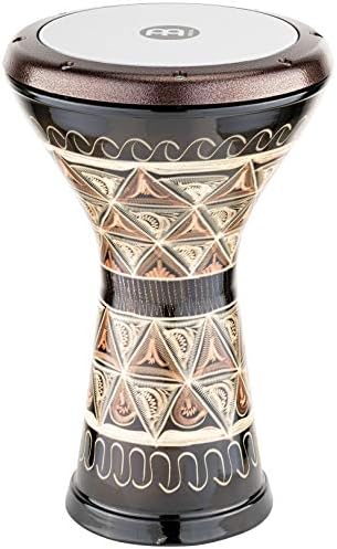 Meinl Percussion Doumbek com concha de cobre gravada à mão em Cabeça de cobre na Turquia-8.5 Cabeça sintética ajustável,